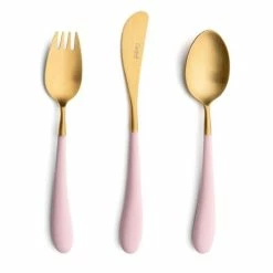 Cutipol - Alice Pink & Gold Children's Cutlery Set 3pce