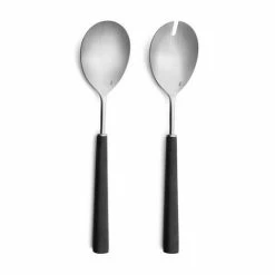 Cutipol - Ebony Matte Black & Stainless Steel Salad Set 2pce