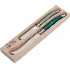 Laguiole - Debutante Cheese Knife Forest Green Set 2pce