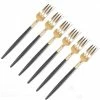 Cutipol - Goa Black/Matte Gold Pastry Fork Set 6pce -Cutipol Shop 407767 Large