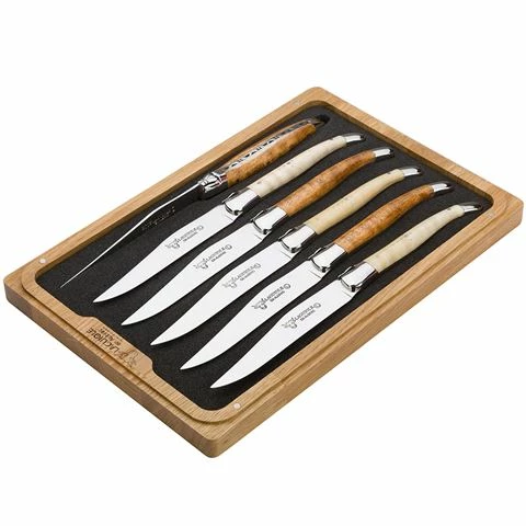 Laguiole - En Aubrac Corian Steak Knife Assorted M. Set 6pce 3 Laguiole - En Aubrac Corian Steak Knife Assorted M. Set 6pce
