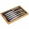 Laguiole - En Aubrac Crocus Solid Horn Steak Knife Set 6pce -Cutipol Shop 443550 Large
