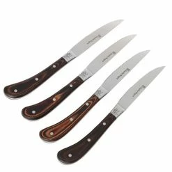 Stanley Rogers - Pistol Grip Steak Knives Dark Wood Set 4pce