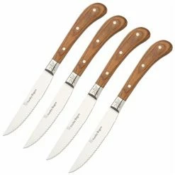 Stanley Rogers - Pistol Grip Steak Knife Woodlands Set 4pce