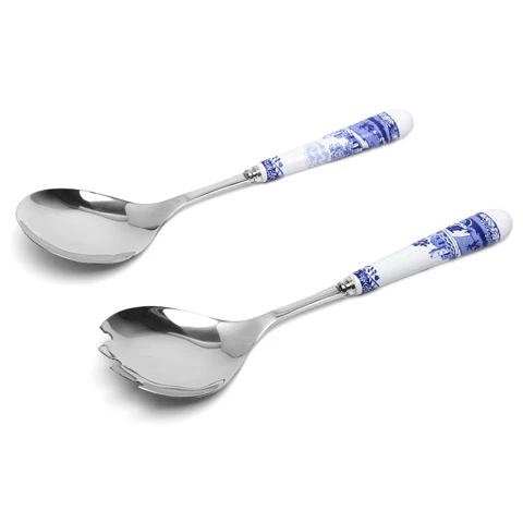 Spode - Blue Italian Salad Servers 3 Spode - Blue Italian Salad Servers