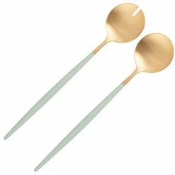 Cutipol - Goa Celadon/Matte Gold Salad Set 2pce