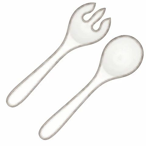Le Cadeaux - Rustica Antique Salad Servers White Set 2pce 3 Le Cadeaux - Rustica Antique Salad Servers White Set 2pce