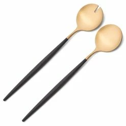 Cutipol - Goa Black/Matte Gold Salad Set