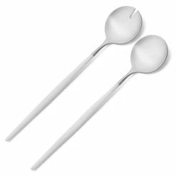 Cutipol - Goa White/Matte Steel Salad Set 2pce