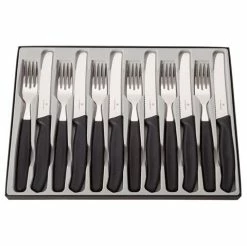 Victorinox - Classic Steak Knife & Fork Set Black 12pce