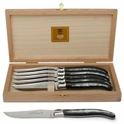 Claude Dozorme - Steak Knife Black Horn Set 6pce