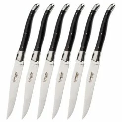 Laguiole - En Aubrac Corian Steak Knife Black Set 6pce