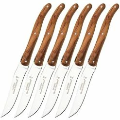 Claude Dozorme - Steak Knife Berlingot Olive Wood Set 6pce